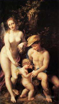  Anton Tableaux - Vénus avec Mercure et Cupidon Renaissance maniérisme Antonio da Correggio